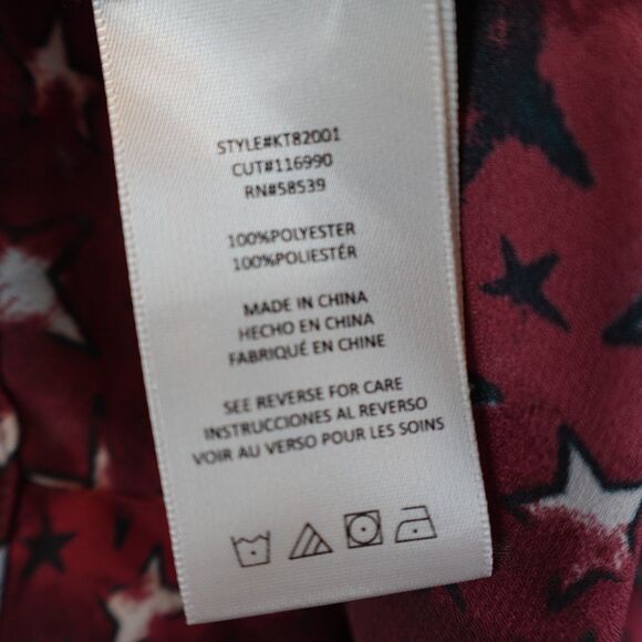 Kut From The Kloth Patriotic Blouse Womens Large Red White Blue Stars USA Button - Picture 10 of 13